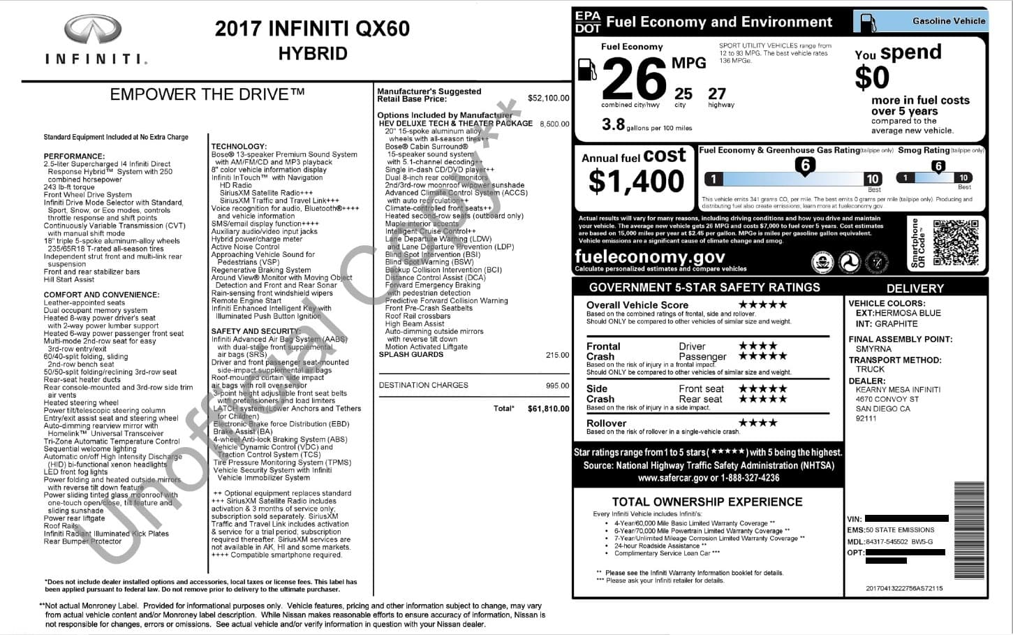 Infiniti Qx60 Hybrid